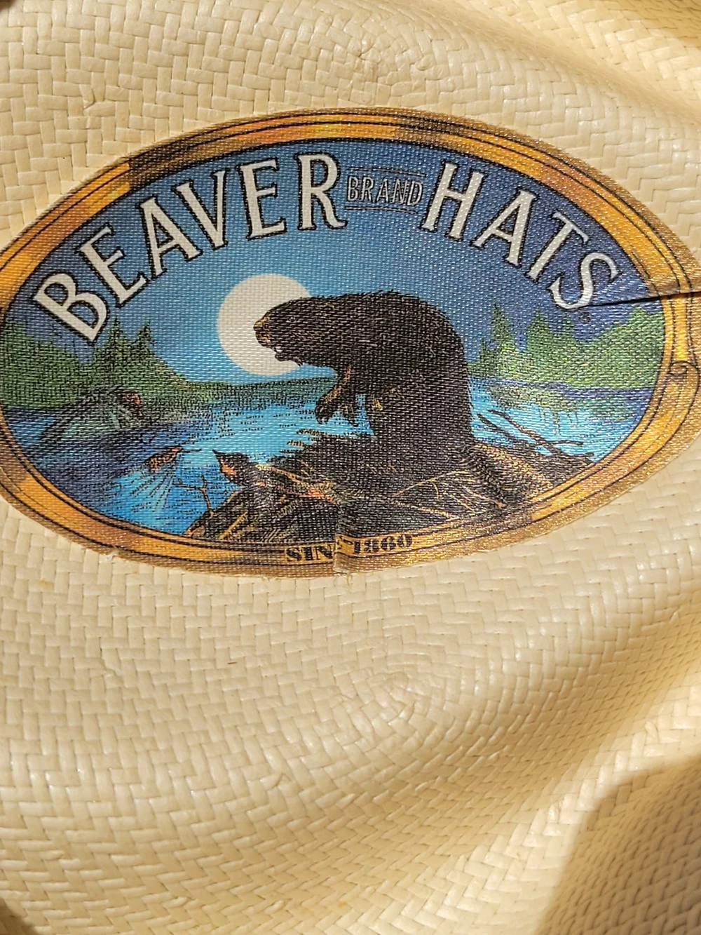 Beaver Hats 6X Shantung Straw Western Hat with Black Band - Cream 6 3/4